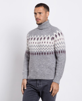 Brunello Cucinelli Gray sweater with a pattern MSO504303