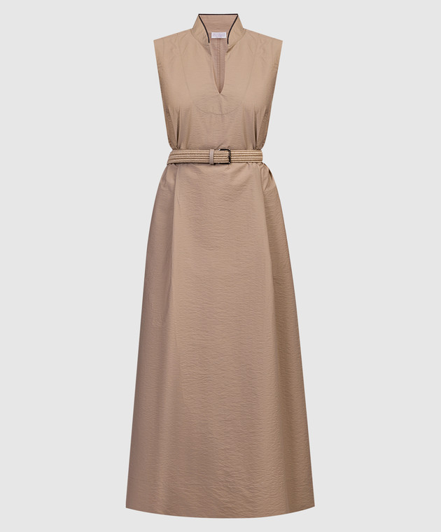 Brunello Cucinelli - Beige maxi dress with monil chain M0F79AEG63 - shop with Czech Republic delivery at Symbol Brunello Cucinelli - Beige maxi dress with monil chain M0F79AEG63 - shop with Czech Republic delivery at Symbol