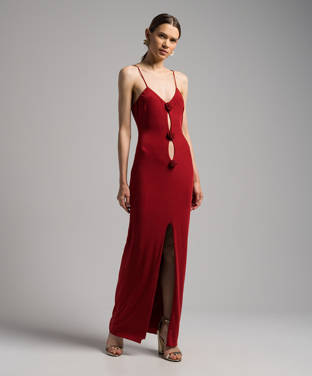 Magda Butrym Red maxi dress with appliqués DRESS28208923 shop