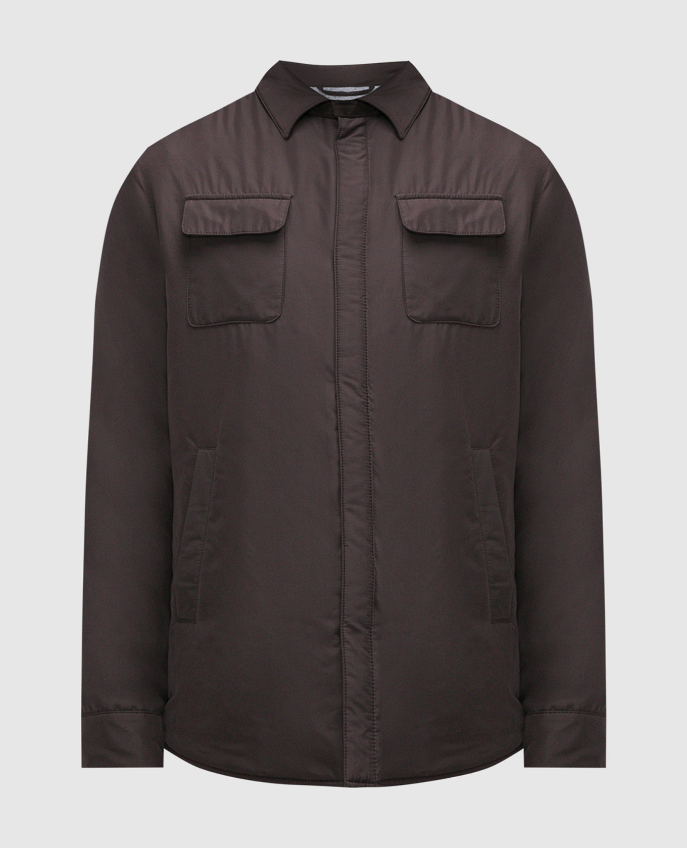 Brown shirt jacket enrico mandelli