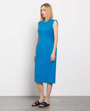 Max Mara Sportmax Plana blue jacquard dress PLAVA