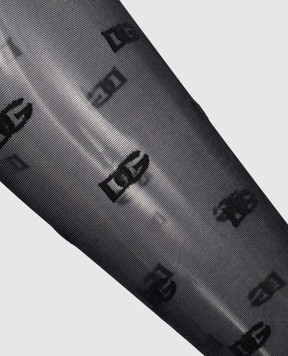 Dolce&Gabbana Black tights with 20 den logo print O4B16TONP13