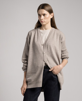 The Row Beige wool and cashmere cardigan 7395Y628