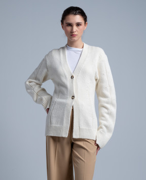 Helmut Lang White cardigan with wool and cashmere N09HW705