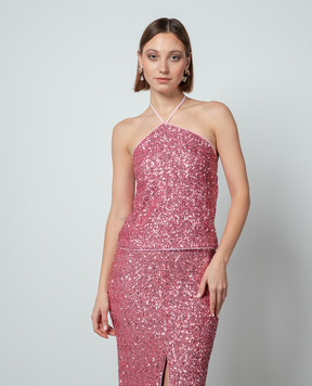 Twinset Pink top with sequins 241LB21AA