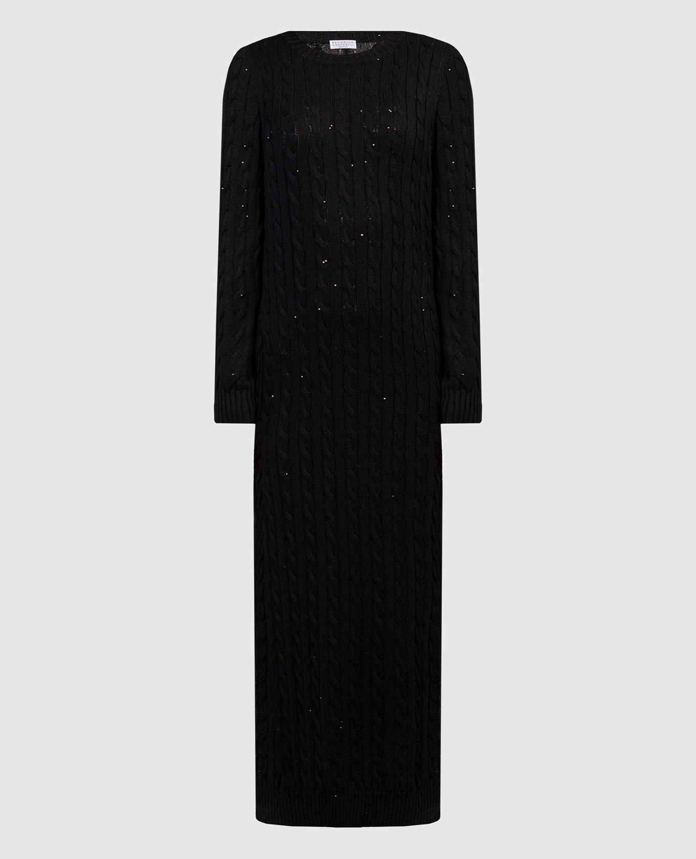 

Black dress in a textured pattern with sequins Brunello Cucinelli