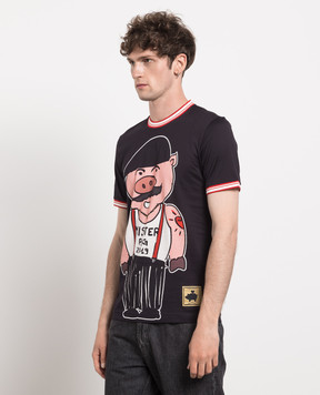 Dolce&Gabbana Black t-shirt with a print G8IR4THH7E4