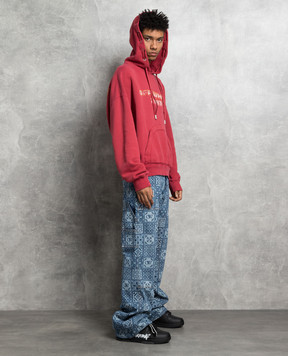 Off-White Blue flared jeans in Maiolica print OMYA161G23DEN001