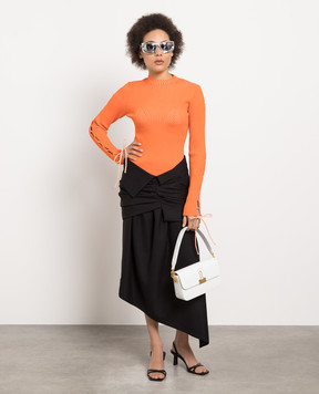 Off-White Black skirt of asymmetrical cut with drapery OWCU002S23FAB001