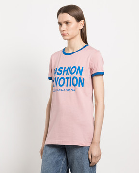 Dolce&Gabbana Pink t-shirt with a print F8H32TG7QRX