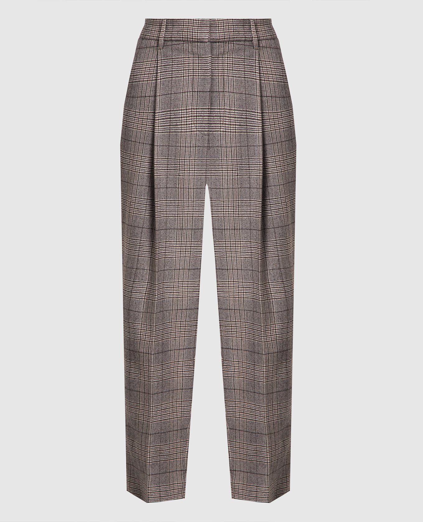 

Brown checked pants with a monil chain Brunello Cucinelli