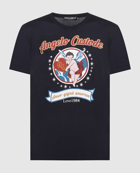 Dolce&Gabbana Blue T-shirt with a print G8JF7TG7OYH