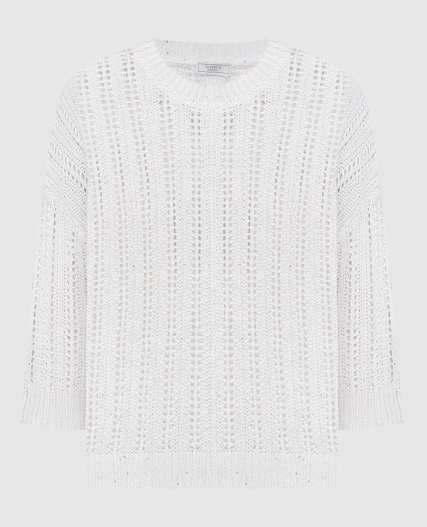 

White openwork jumper with sequins Peserico