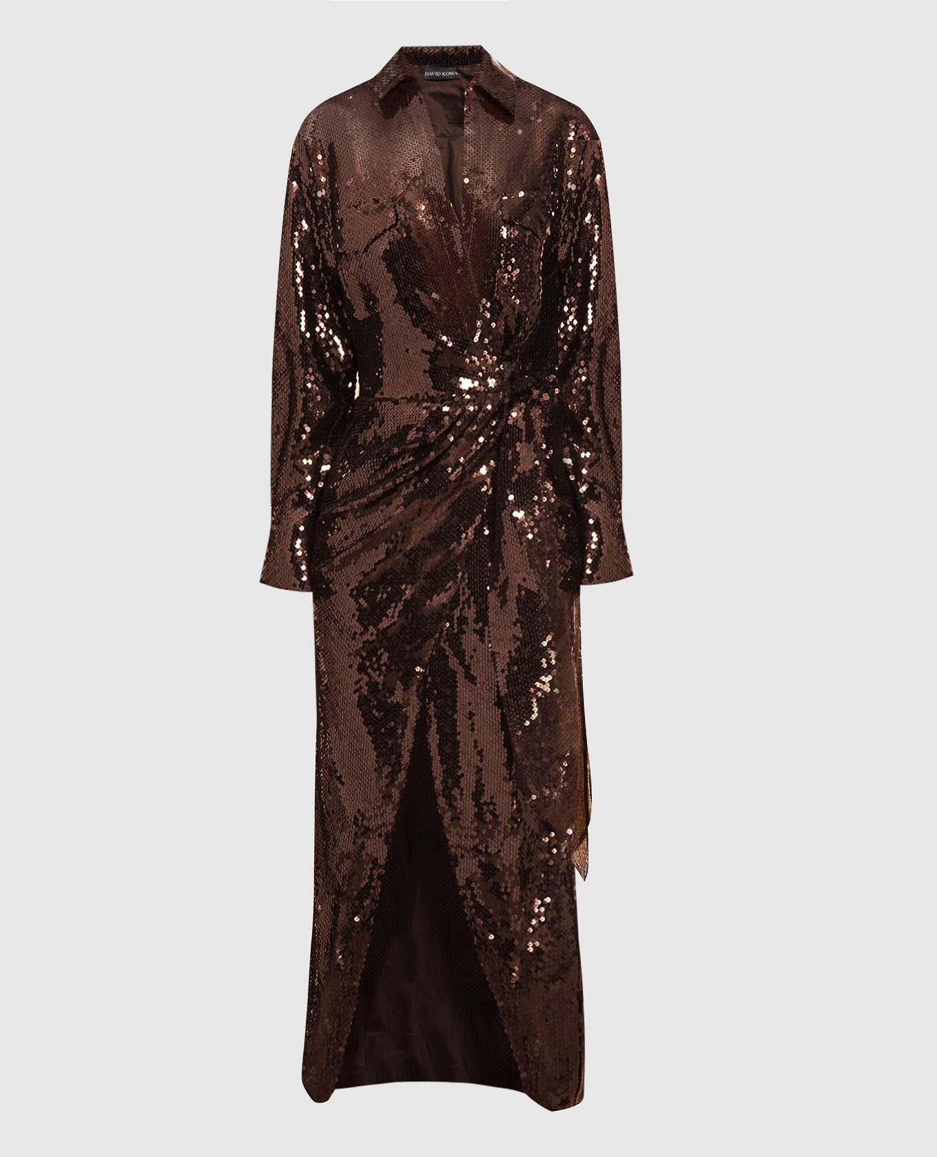 

Brown maxi dress with sequins David Koma