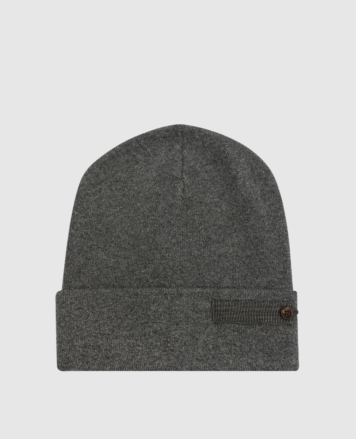 

Gray cashmere hat with monil chain Brunello Cucinelli, Grey