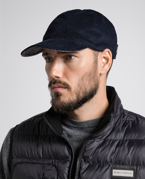 Borsalino Blue double-sided Lucio cap B95007RD0054X