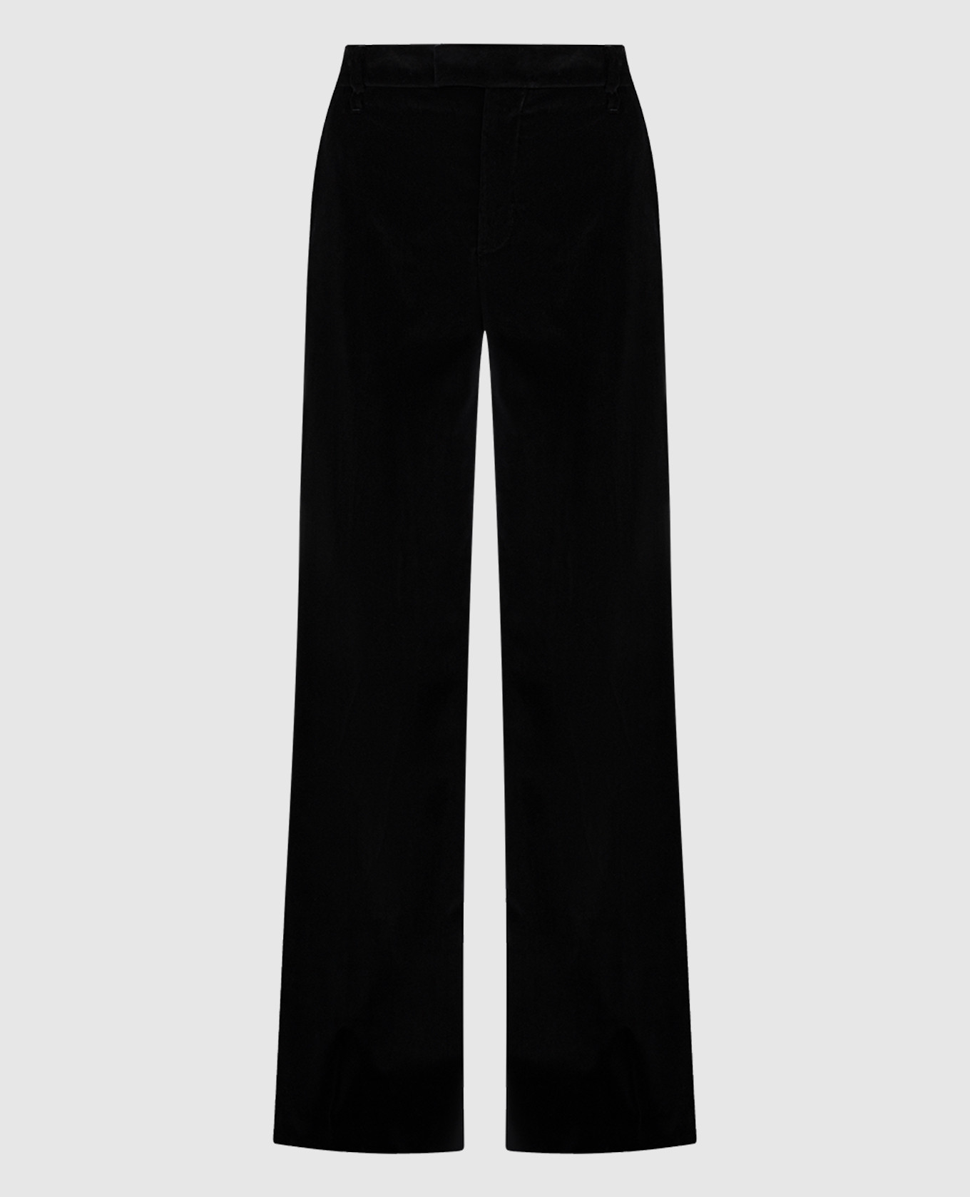 Black velvet pants with monil chain brunello cucinelli
