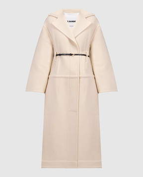 Jil Sander Beige coat made of wool with a belt J04AA0004J40020