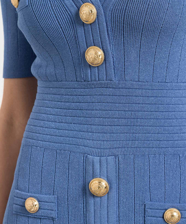 Balmain - Blue mini dress AF0R6045KB07 - shop with European delivery at  Symbol