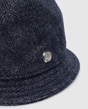 Stefano Ricci Children's blue wool and cashmere bucket hat YVF4550PWC801
