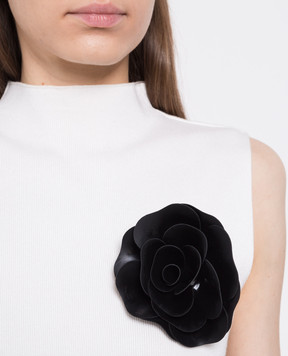 Philosophy di Lorenzo Serafini Black brooch in the form of a flower A38015754