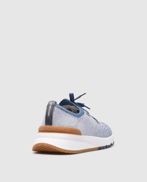 Brunello Cucinelli Blue sneakers with a logo MZUKISO250