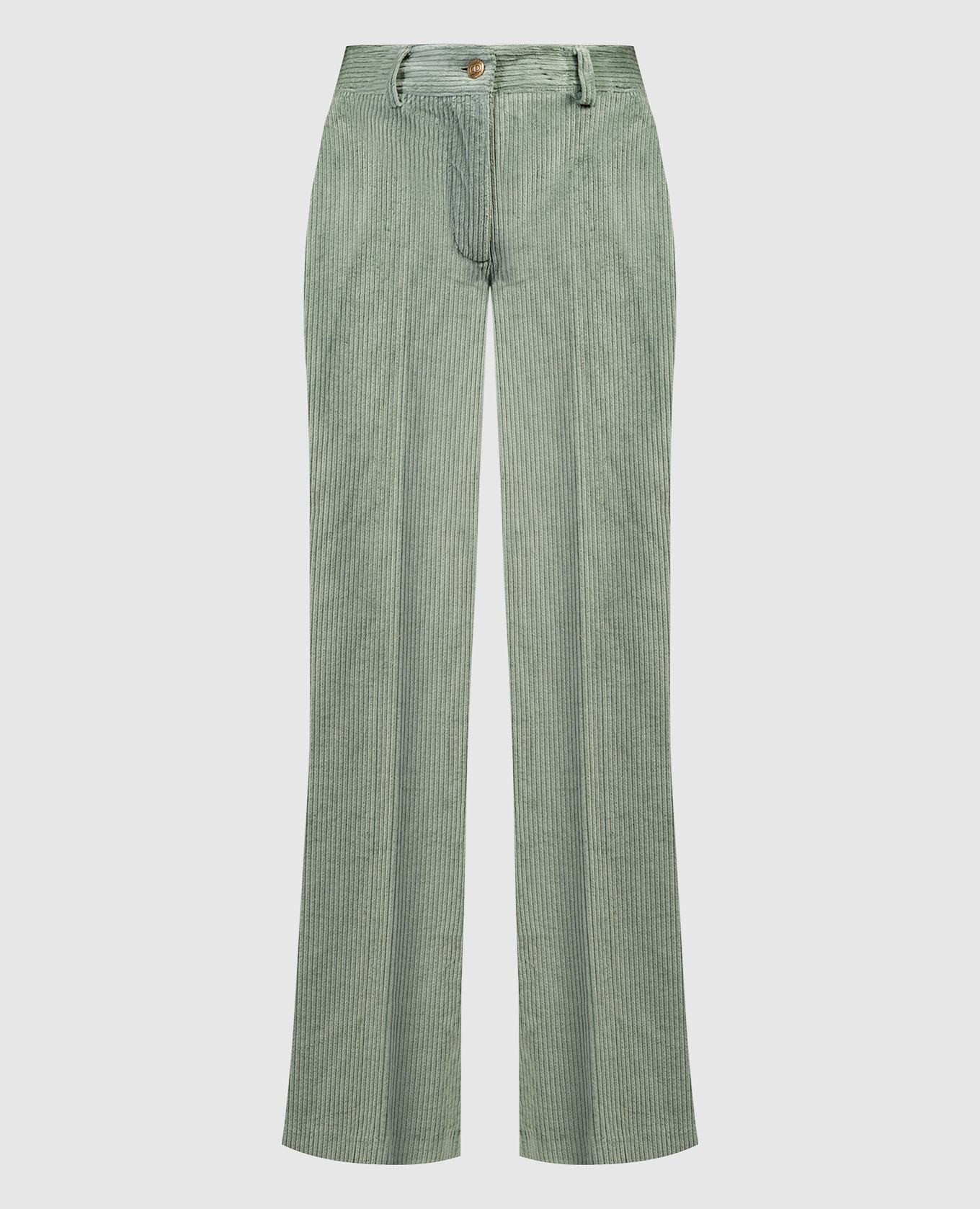 

Green corduroy flared pants with metallic logo Twinset