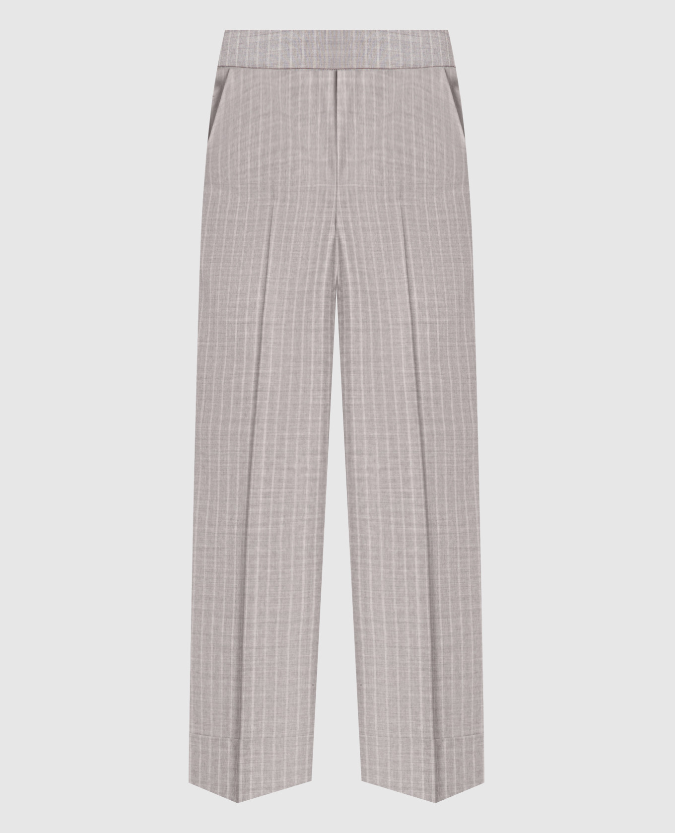

Gray striped wool trousers Peserico, Grey