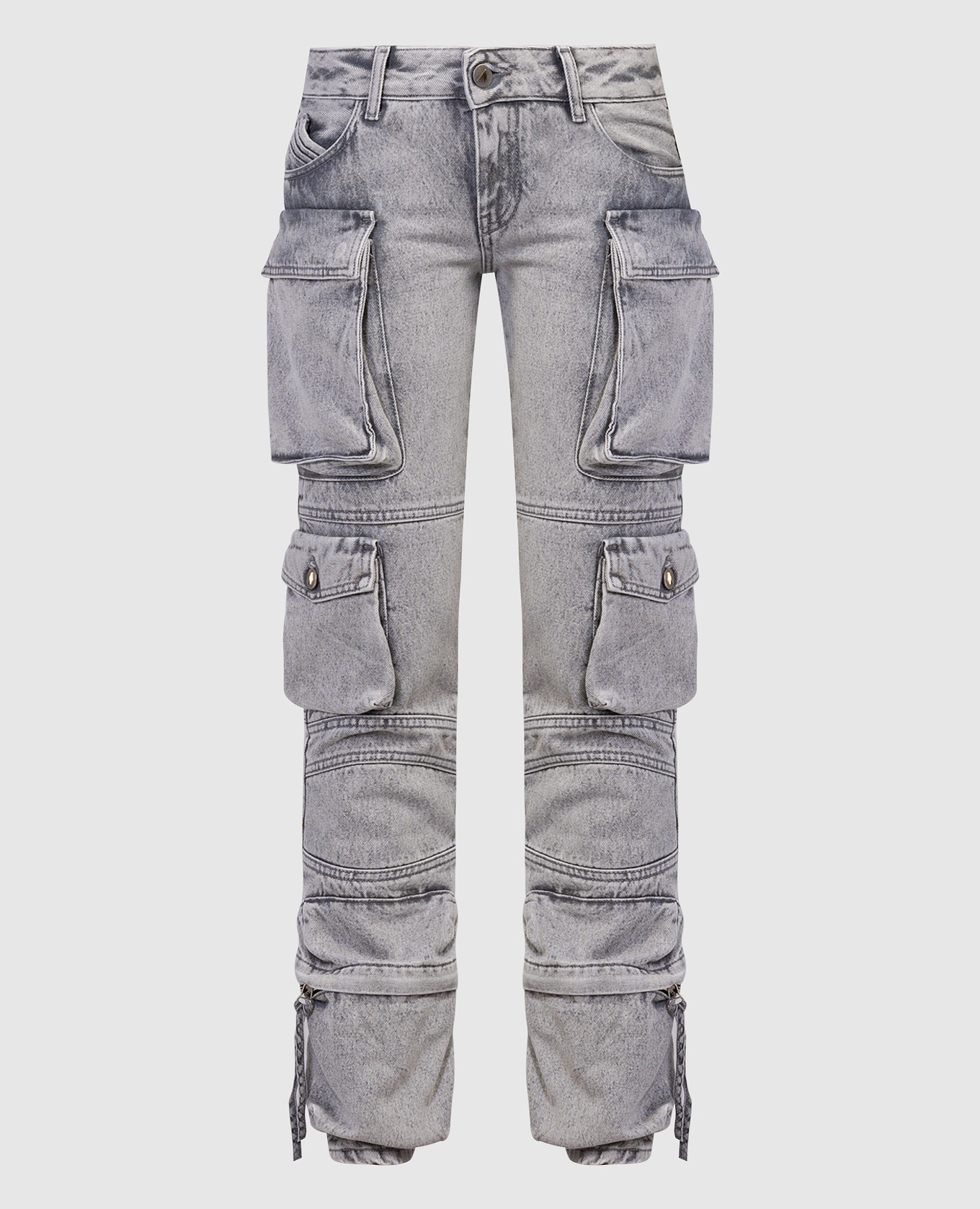 

Essie logo embroidered cargo jeans in gray The Attico, Grey