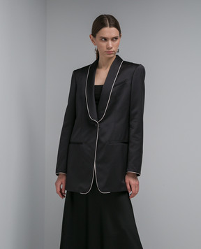 Philosophy di Lorenzo Serafini Black jacket with contrasting edging A05047123
