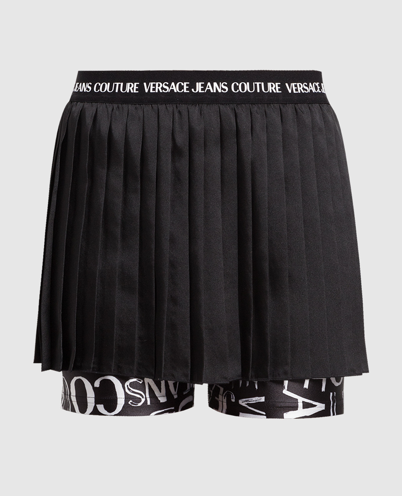 

Black skirt-shorts with pleating Versace Jeans Couture