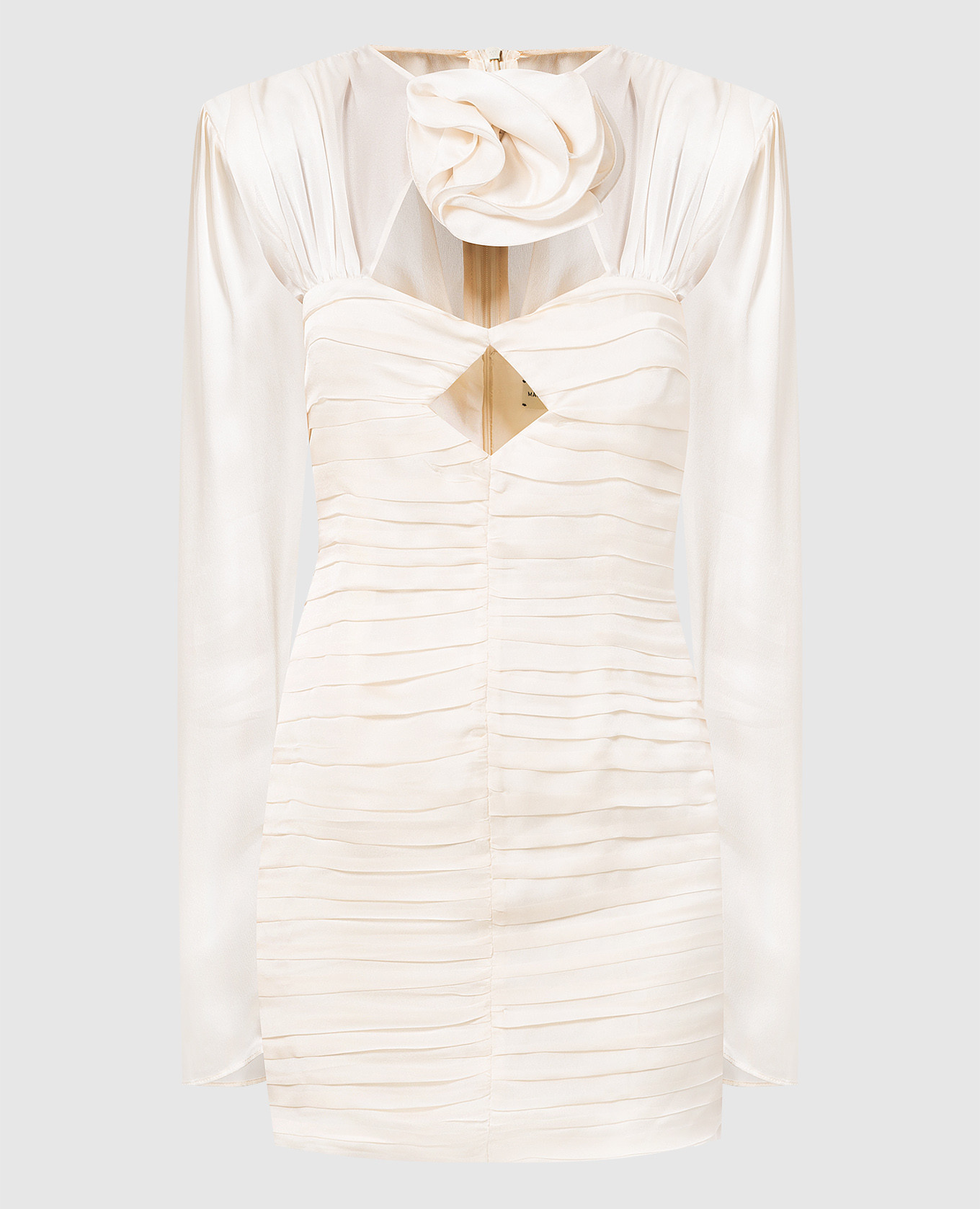 

Beige dress made of silk with a brooch in the form of a flower Magda Butrym