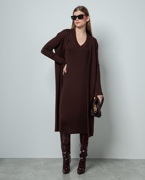 Enrico Mandelli Brown straight-cut cardigan made of wool A7KD265252