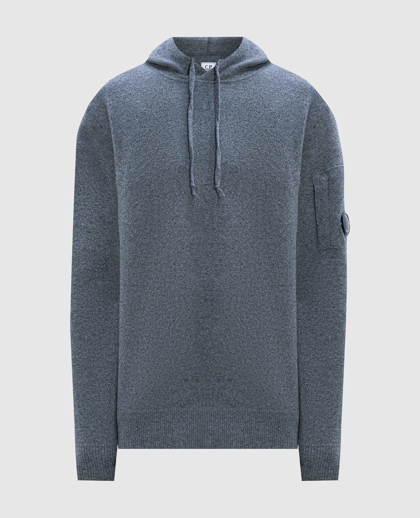 

Gray hoodie with textured logo C.P. Company, Серый