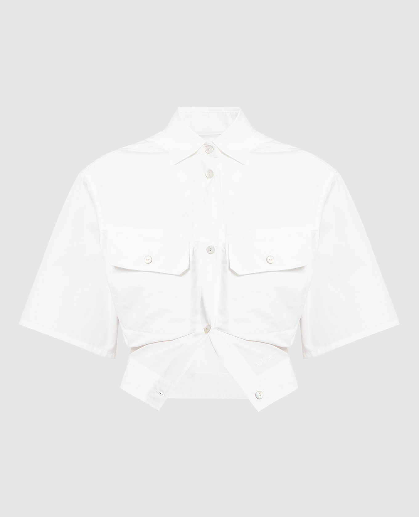 White shirt with logo embroidery off-white