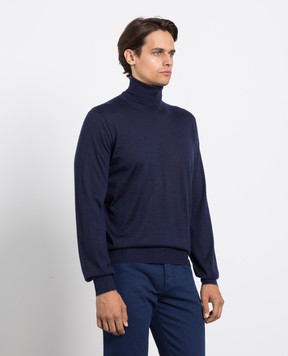 Brunello Cucinelli Navy blue cashmere and silk golf M2300103