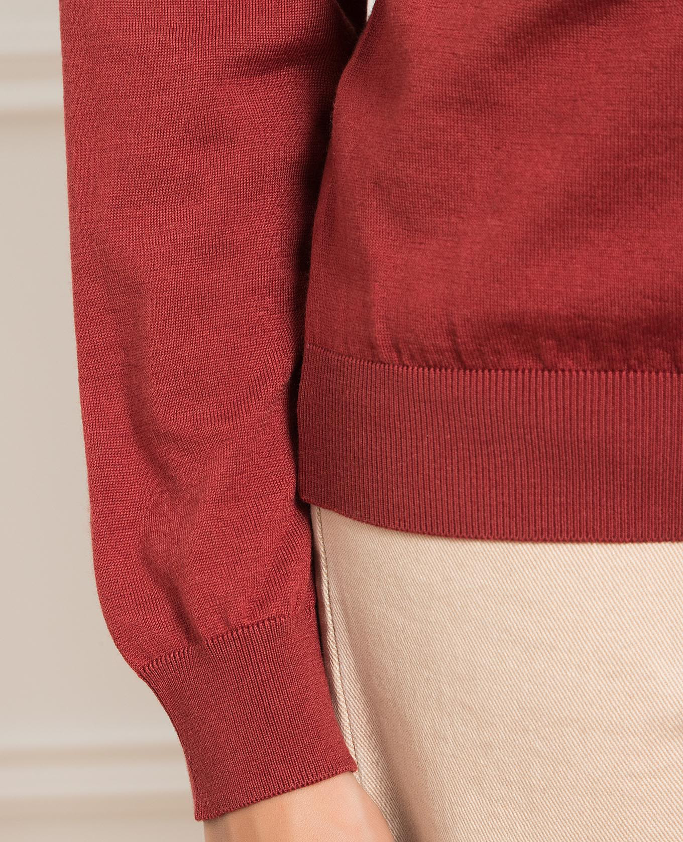Red wool, silk and cashmere jumper Babe Pay Pls 5