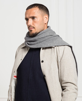 Cashmere&Whiskey Gray cashmere scarf AU1901305341MI