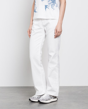 Valentino White jeans with branded print XB0DD13N8EK