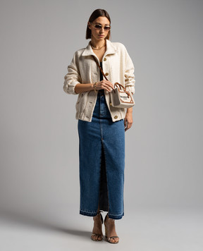 Philosophy di Lorenzo Serafini Beige jacket with bouclé A06030734