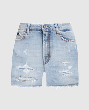 Dolce&Gabbana Blue denim shorts with slits FTCLFDG8GJ6
