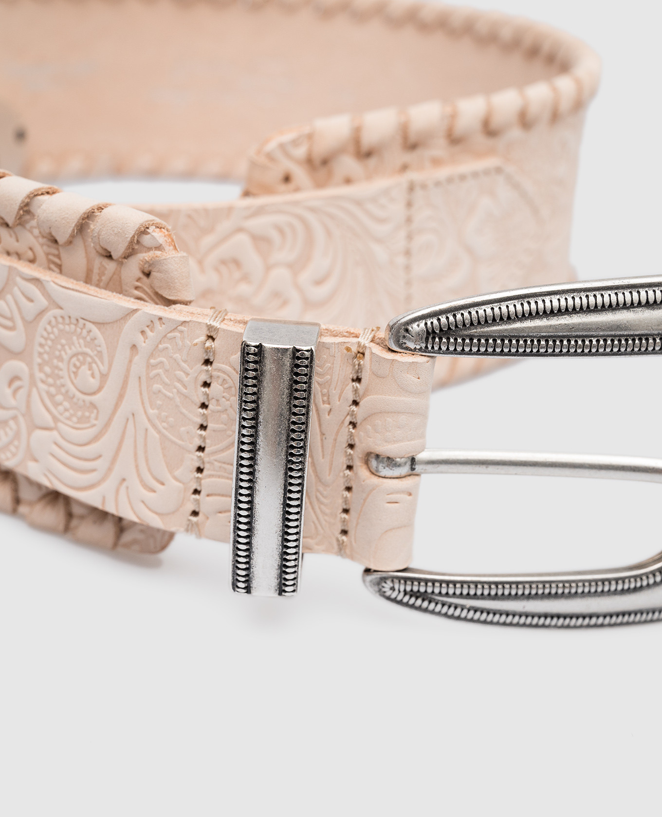 

Beige embossed leather belt Babe Pay Pls