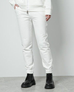 Ermanno Scervino White joggers with logo embroidery D431P302KRA