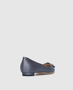 Manolo Blahnik Hangisiflat ballet flats in gray with crystals HANGISIFLAT10