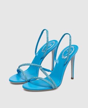 Rene Caovilla Blue Irina sandals with crystals C11513105