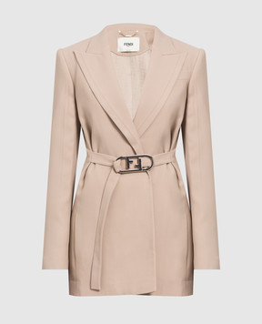 Fendi Beige blazer with Fendi O'Lock buckle in metal FJ7243AJXQ