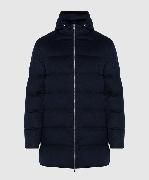 Enrico Mandelli - Blue cashmere down jacket A7T7694816 - shop with