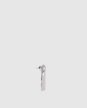 Off-White Silver single earring in the form of a zipper puller OMOD111S24MET001