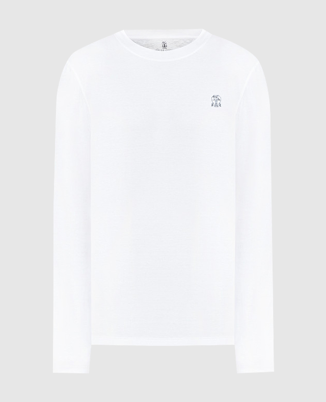

White longsleeve with logo embroidery Brunello Cucinelli