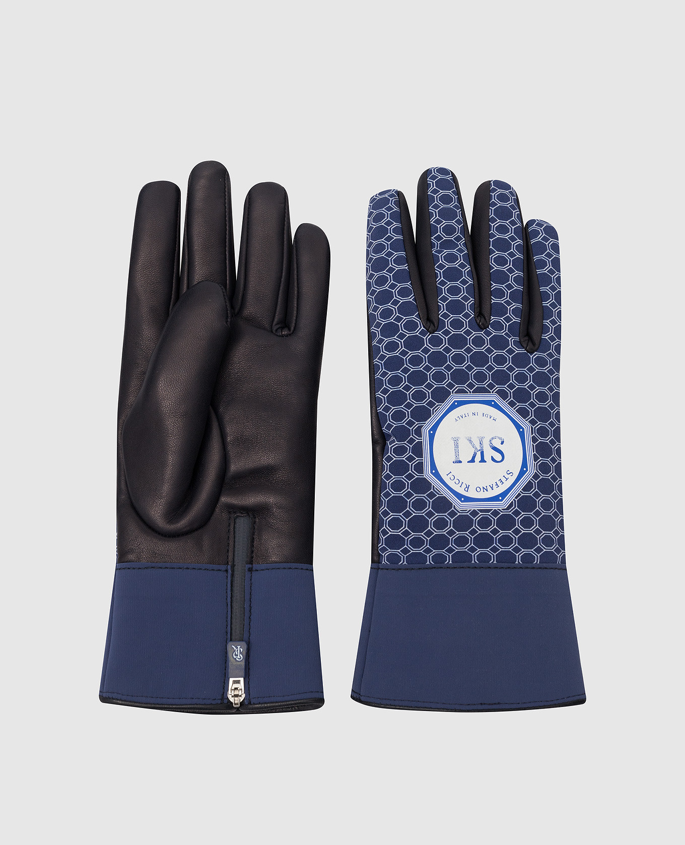 

Ski gloves with a pattern Stefano Ricci, Blue